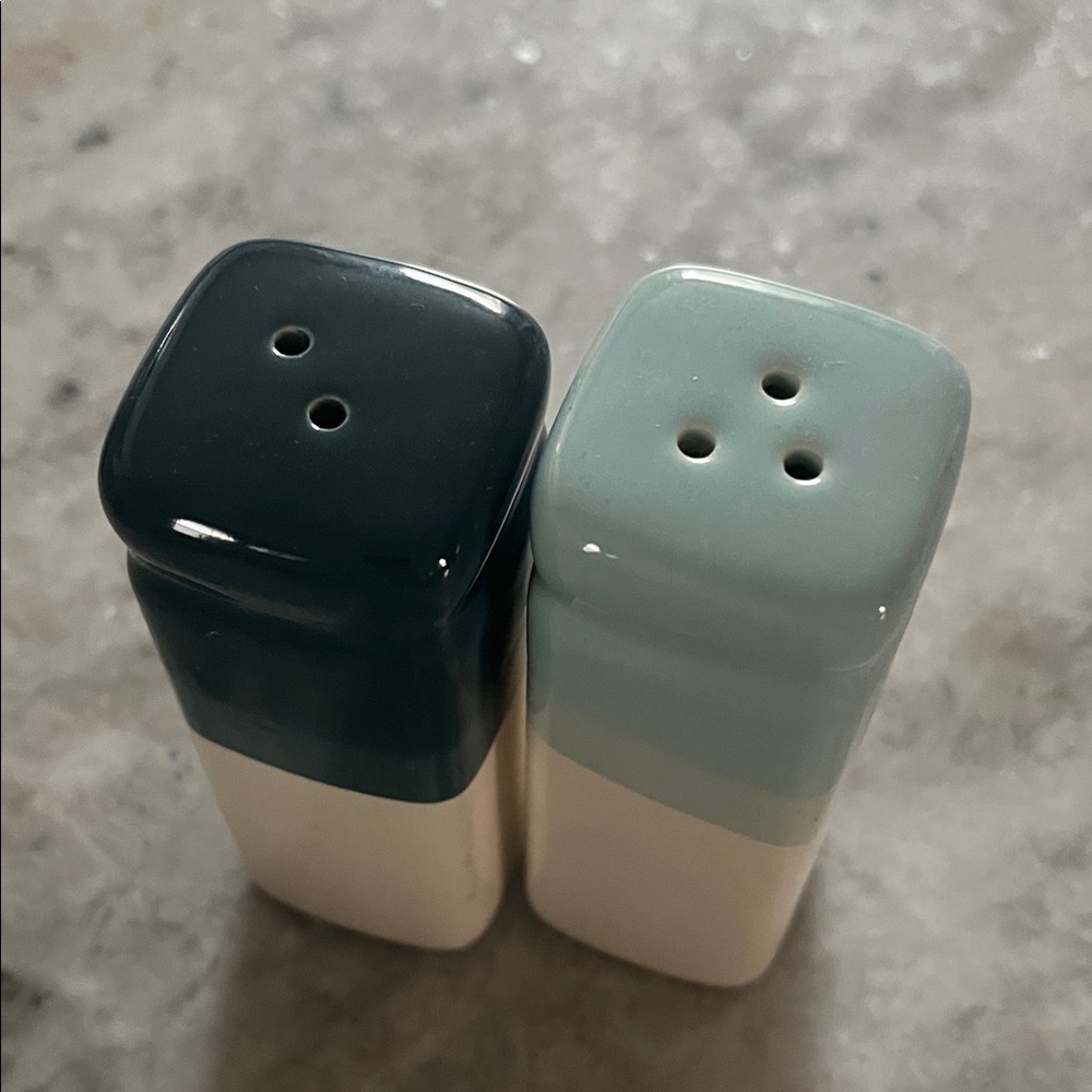 Target Salt and Pepper Shakers - Dark Green and Light Blue